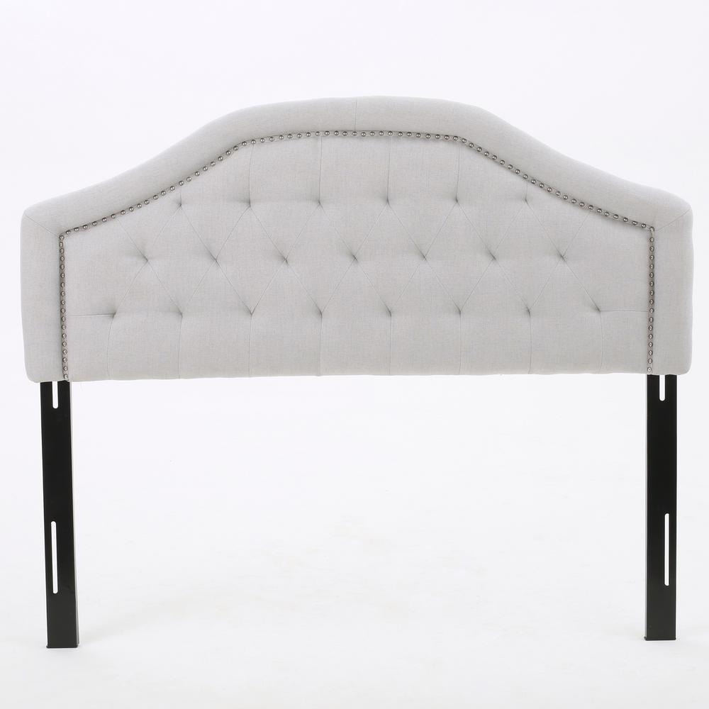 Noble House Killian Light Grey Fabric Queen Full Headboard 298480 Noble House Killian Light Grey Fabric Queen Full Headboard