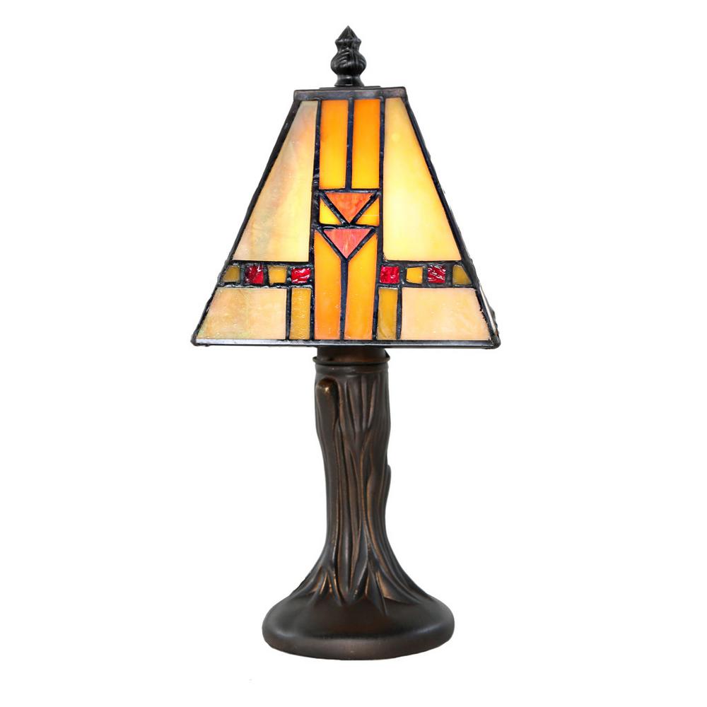 River Of Goods 11 In Amber Desk Lamp With Mission Style Stained Amber Desk Lamp With Mission Style Stained Glass Shade