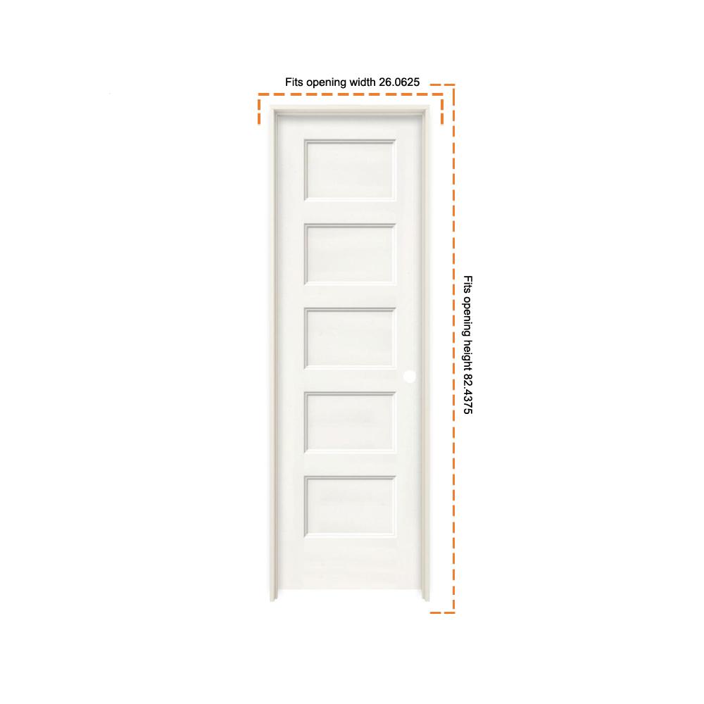 JELD-WEN 24 in. x 80 in. Conmore White Paint Smooth Hollow Core Molded ...