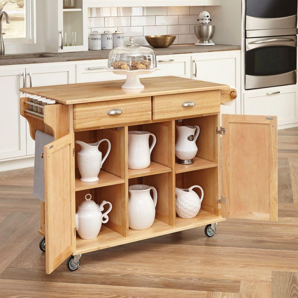 Homestyles Napa Natural Kitchen Cart With Storage 5099 95 The