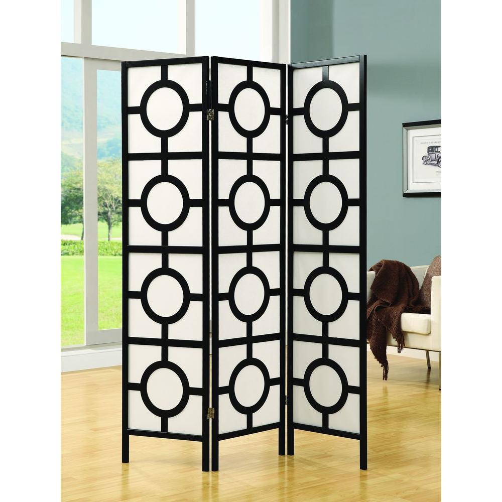 Monarch Specialties 5.83 ft. Black 3Panel Room DividerI 4619 The Home Depot