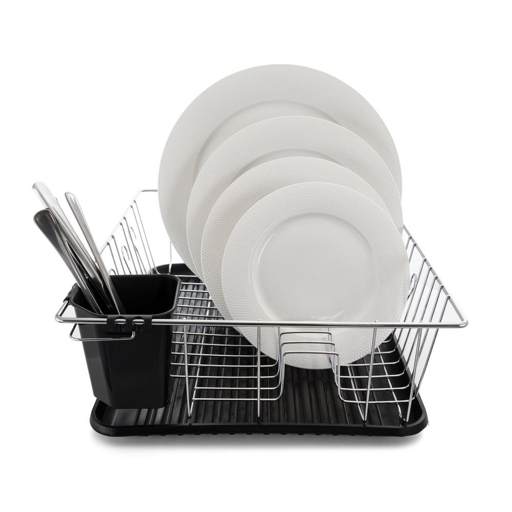 Megachef Chrome Plated And Plastic Counter Top Drying Dish Rack