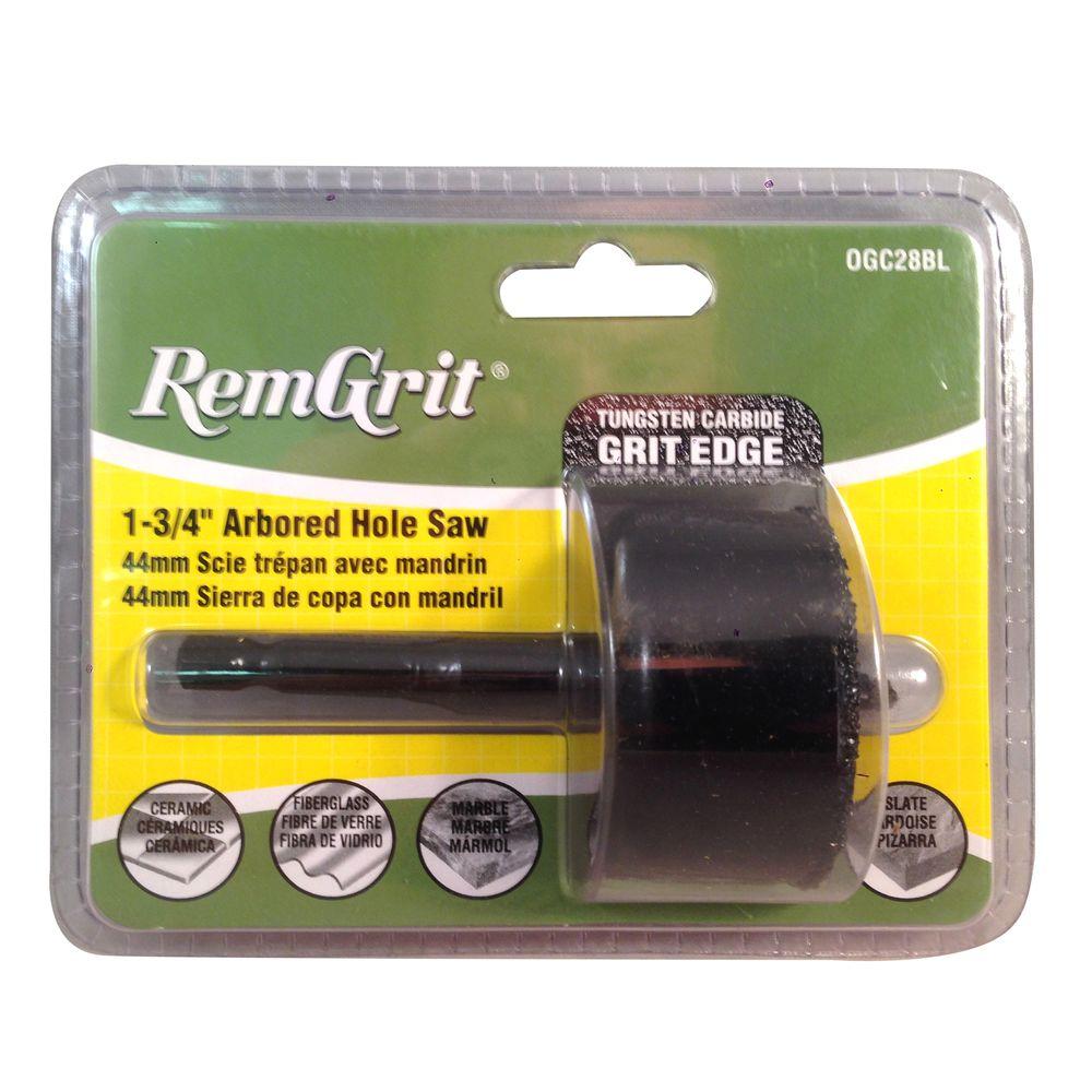 RemGrit 13/4 in. Diameter Carbide Grit Arbored Hole SawOGC28BL The Home Depot