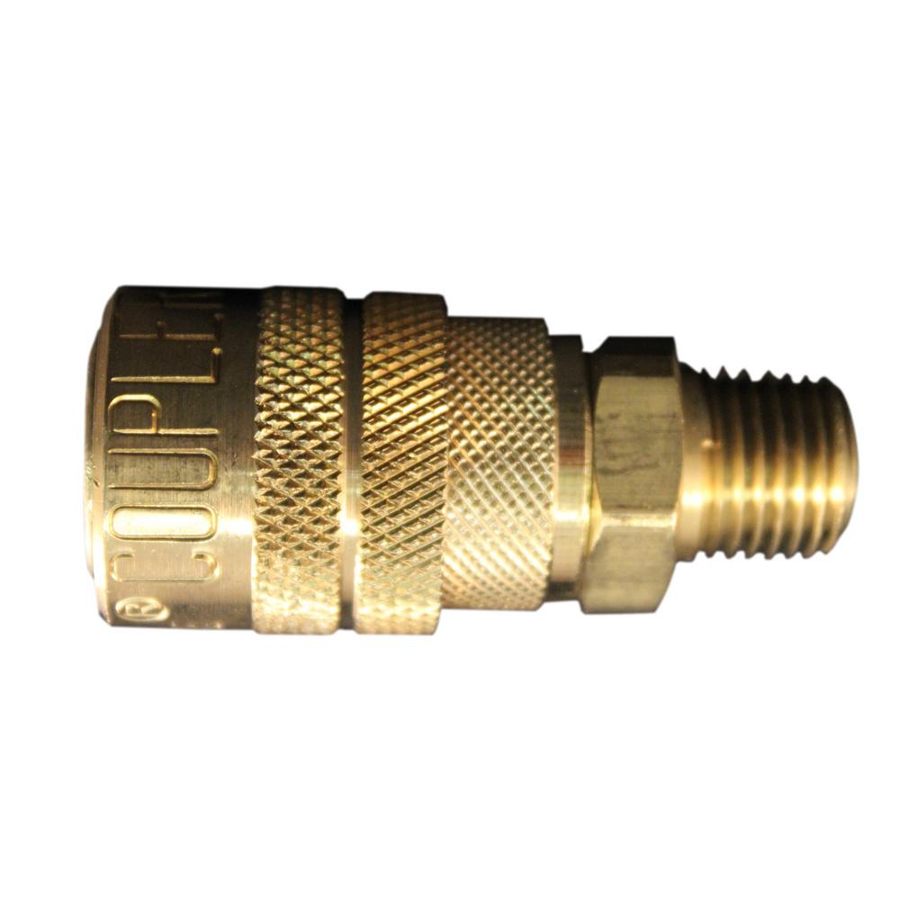 thumbnail image 2 of Industrial/Milton Style Push Coupler, 1/4 In X 1/4 In MNPT 2 of 11