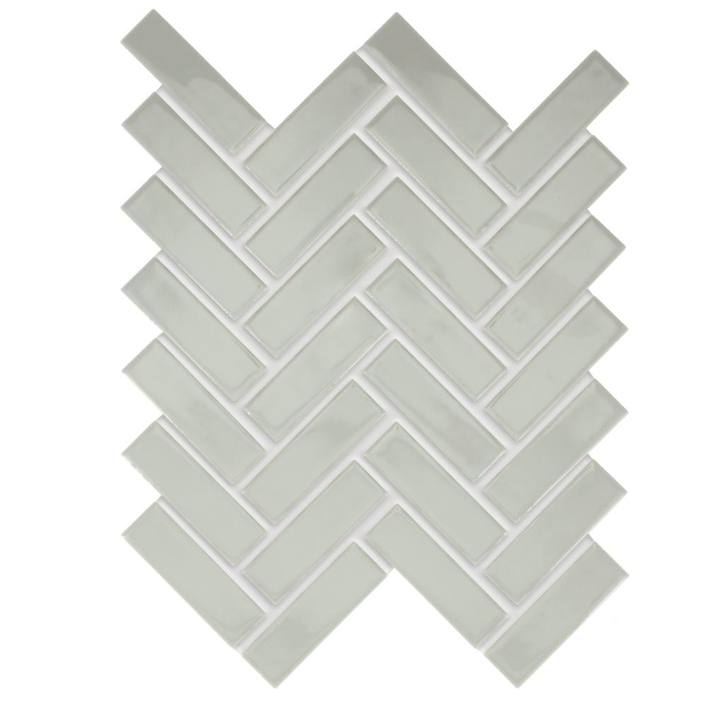 Daltile Restore Ash Gray 9 in. x 12 in. Glazed Ceramic Herringbone ...