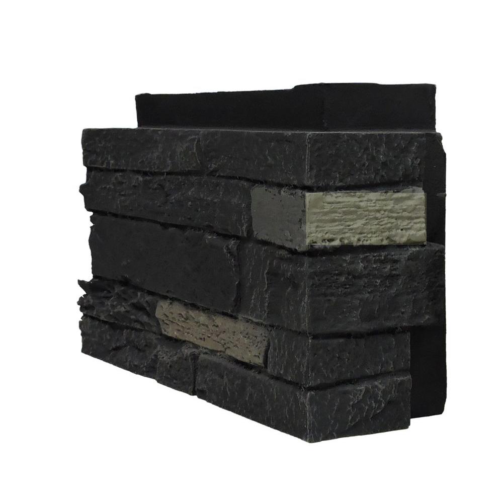 NextStone Slatestone Onyx 4.5 in. x 12.75 in. Faux Stone Siding Corner ...