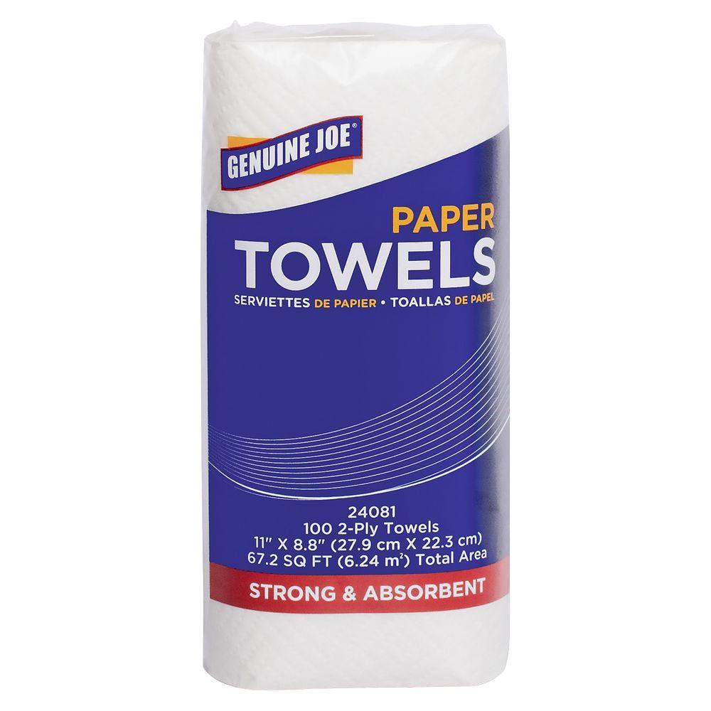 Download Genuine Joe Household Roll Paper Towels 2-Ply (100 Sheets per Roll)-GJO24081 - The Home Depot