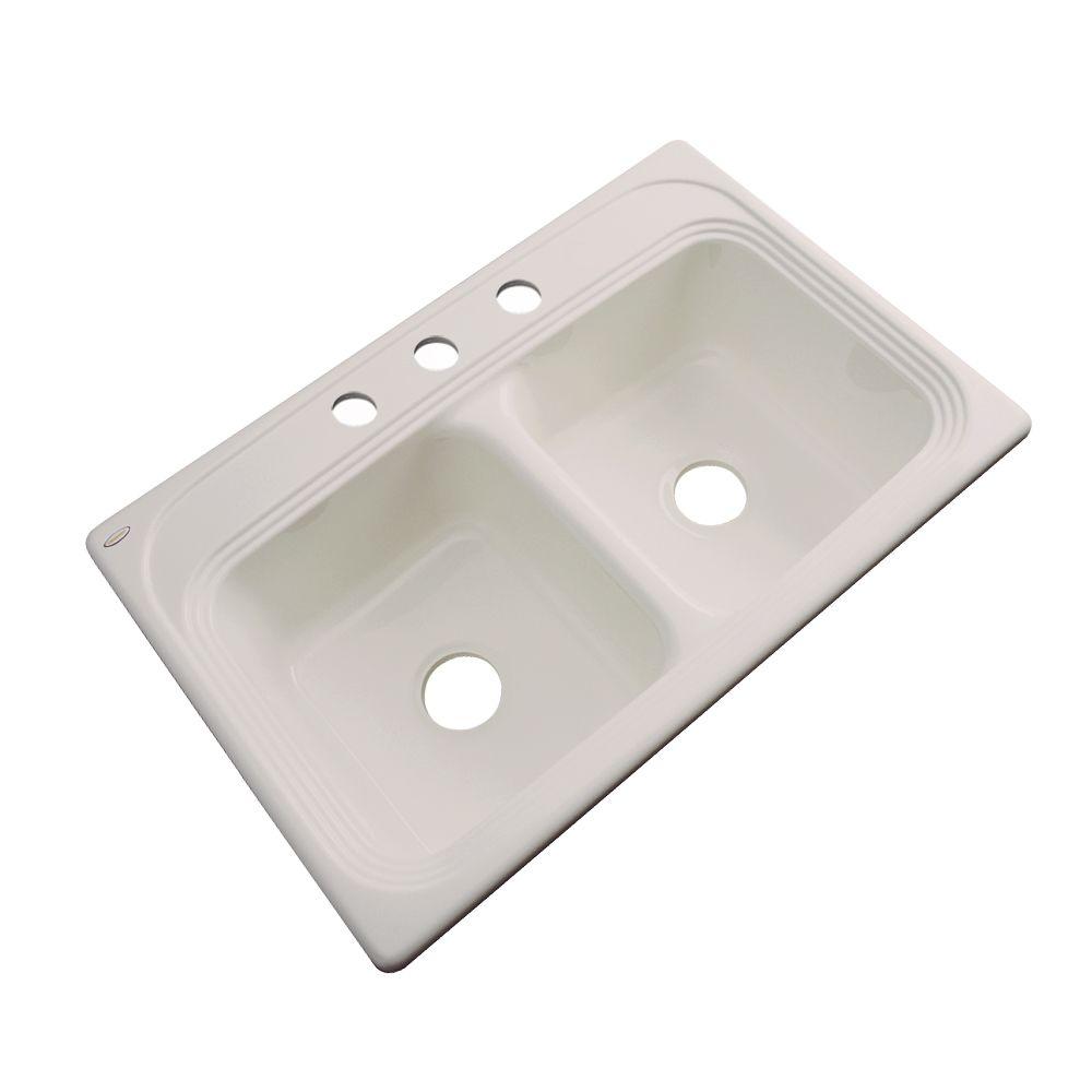 Thermocast Seabrook DropIn Acrylic 33 in. 4Hole Double Bowl Kitchen