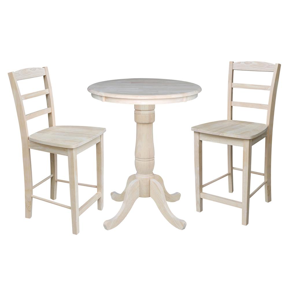 Unfinished Dining Room Sets Kitchen Furniture Solid Wood 3 Piece Ready To Finish Dining Set