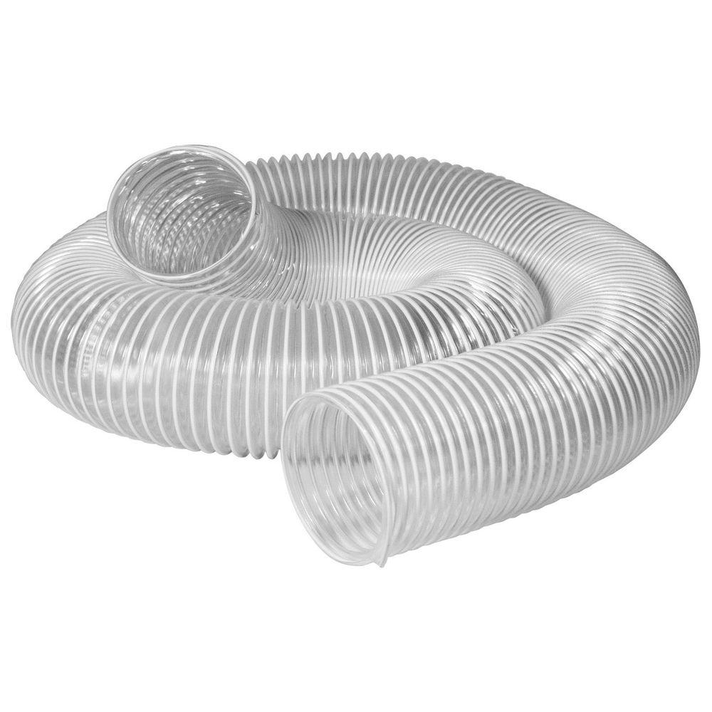 POWERTEC 2-1/2 inch x 20 ft. Flexible PVC Dust Collection Hose, Clear Color by POWERTEC