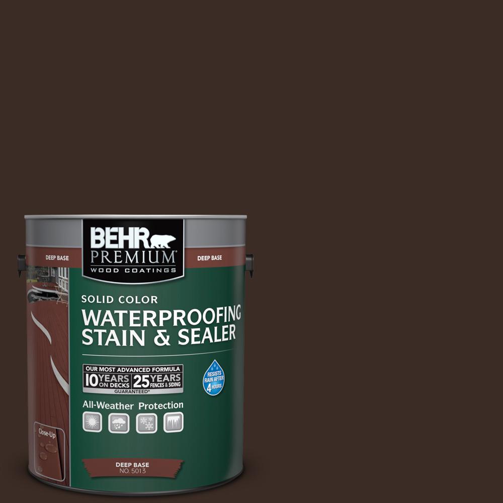 BEHR Premium 1 gal. #SC-103 Coffee Solid Color Waterproofing Stain and ...