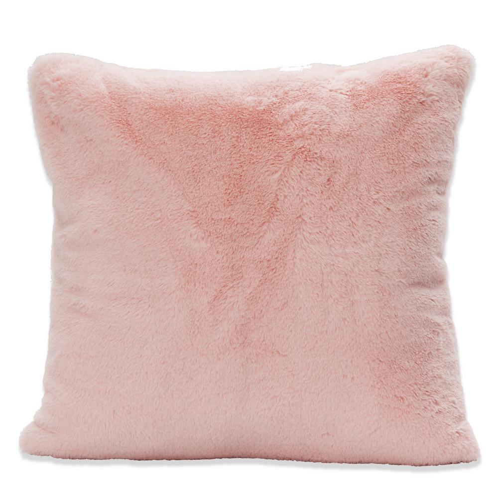 blush fur pillows