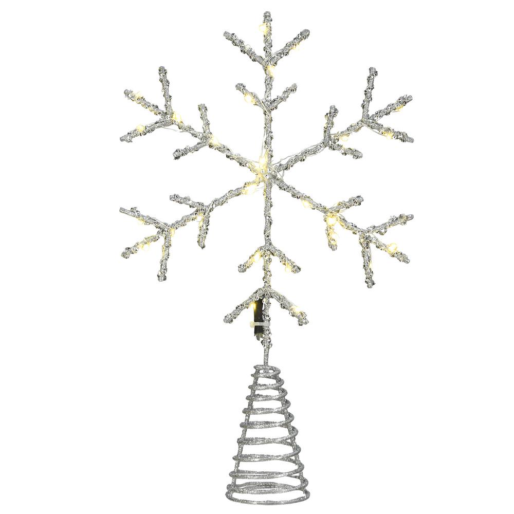 National Tree Company 14.5 in. Snowflake Tree Topper with 30 Dual Color (R) LED Lights