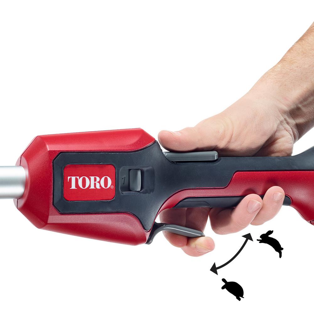 toro 60 volt flex force straight shaft battery string trimmer