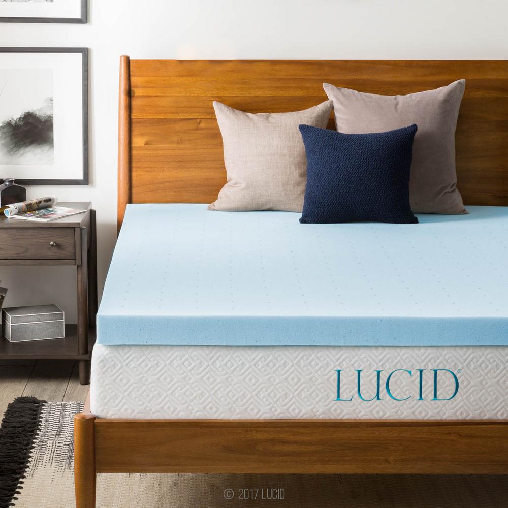 Lucid 3 in. California King Gel Memory Foam Mattress PadLU30CK30GT The Home Depot
