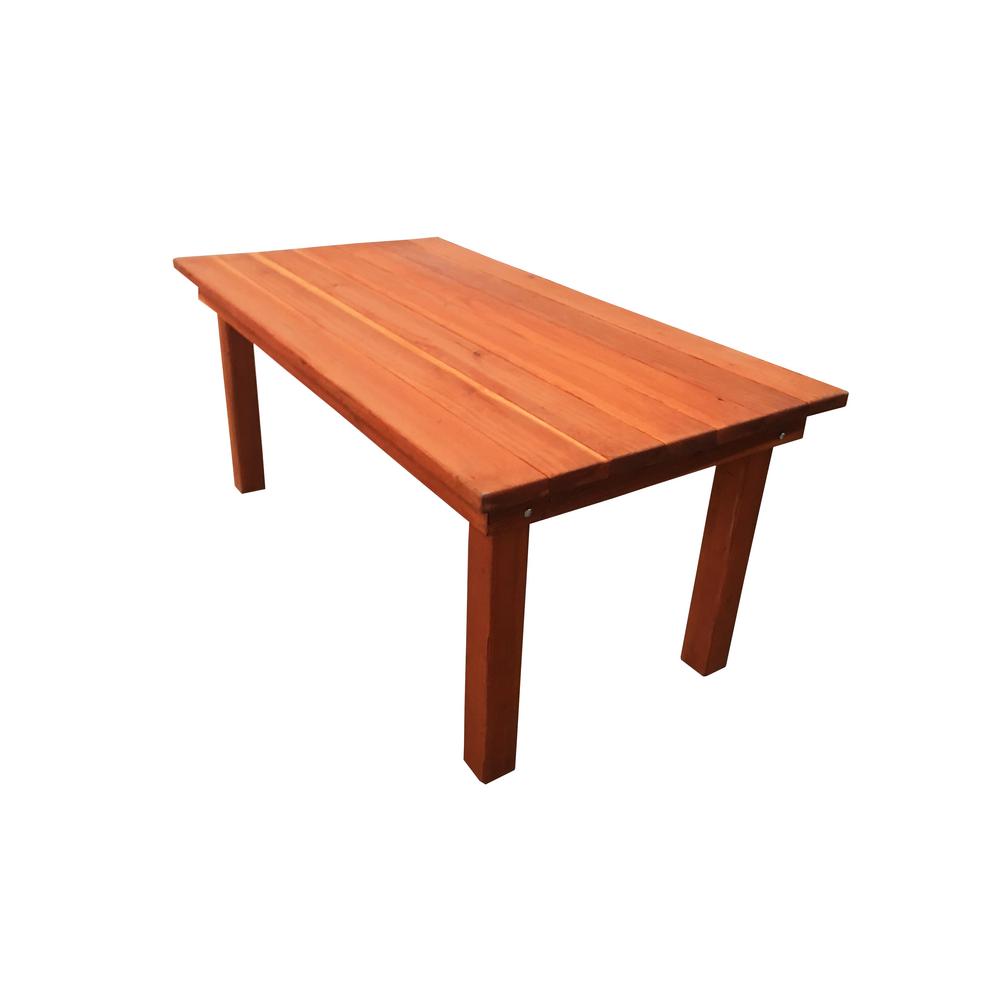 Best Redwood Farmhouse Heart Stained 7 Ft Redwood Outdoor Dining Table Fdt 31h38w84l 1905 The Home Depot