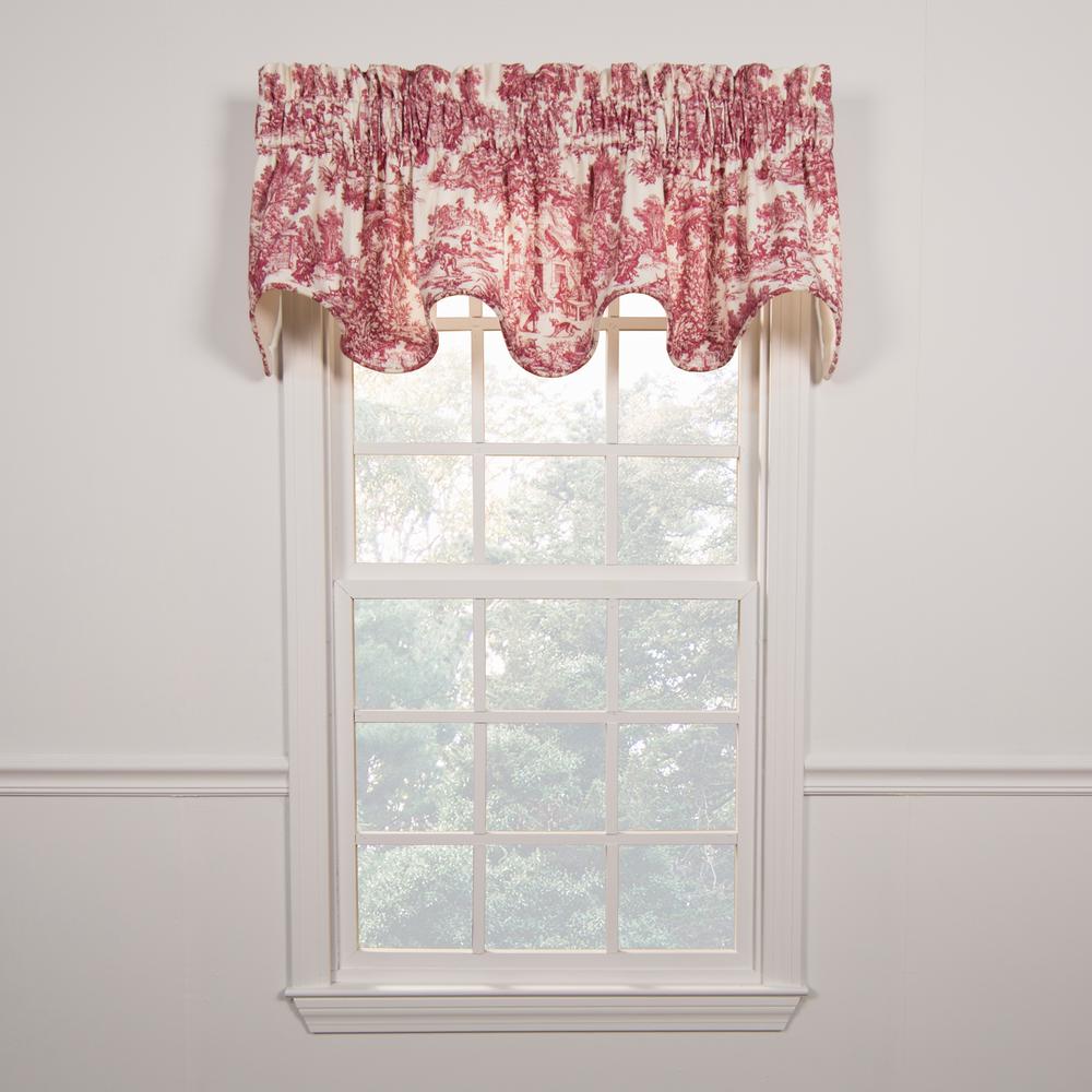 Ellis Curtain Victoria Park Toile 15 In L Cotton Scallop Valance Ellis Curtain Victoria Park Toile 15 In