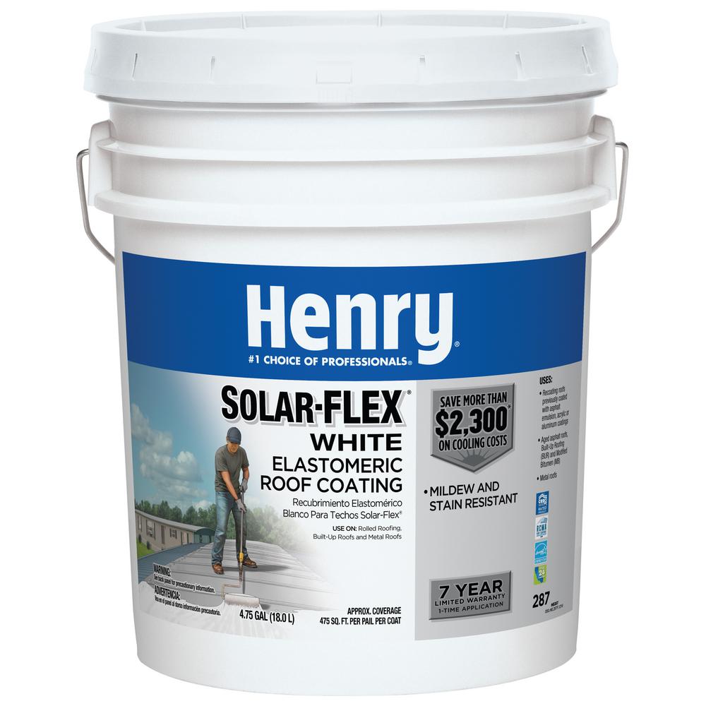 Henry 4.75 Gal. 287 SolarFlex White Roof CoatingHE287SF871 The Home Depot