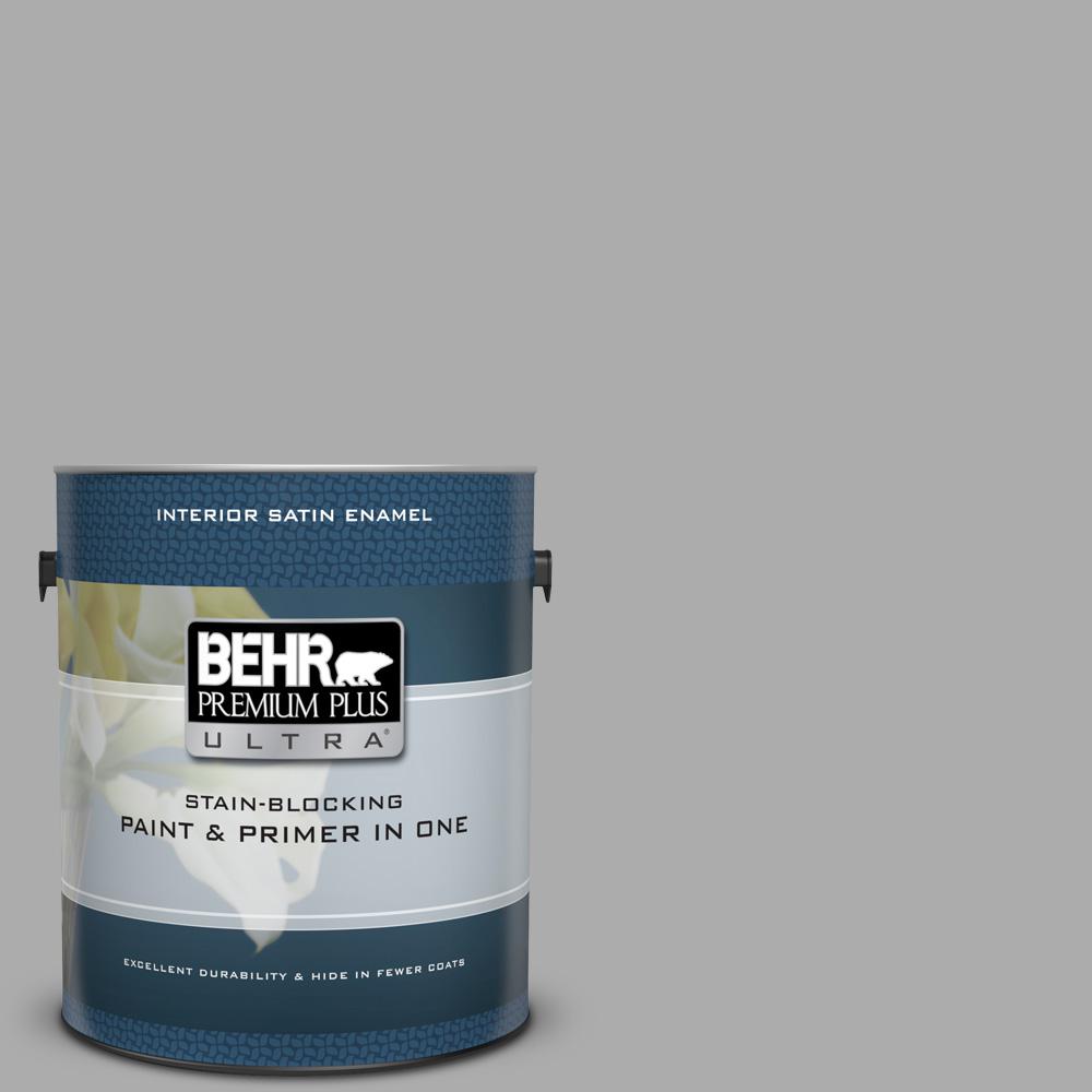 BEHR Premium Plus Ultra 1 gal. N5203 Flannel Gray Satin Enamel