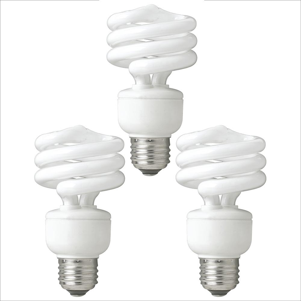 TCP 40Watt Equivalent Daylight Spiral Non Dimmable CFL Light Bulb (3