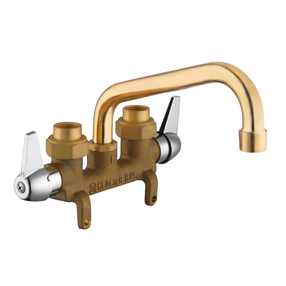 Glacier Bay 2 Handle Laundry Faucet In Rough Brass 4211n 0001 The Home Depot