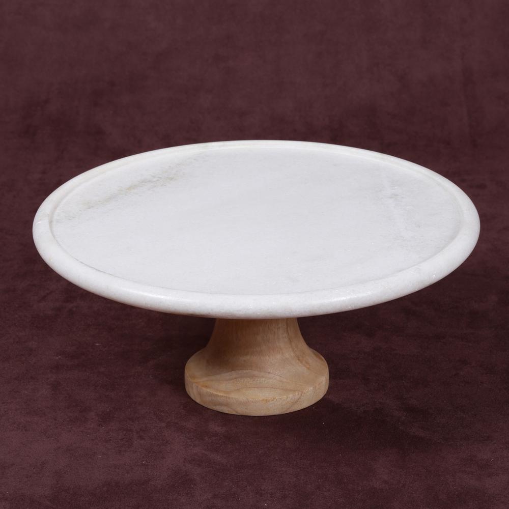 Grey White Marble Tableware Bars taj elite creamy white marble with mango wood 12 in dia x 5 25