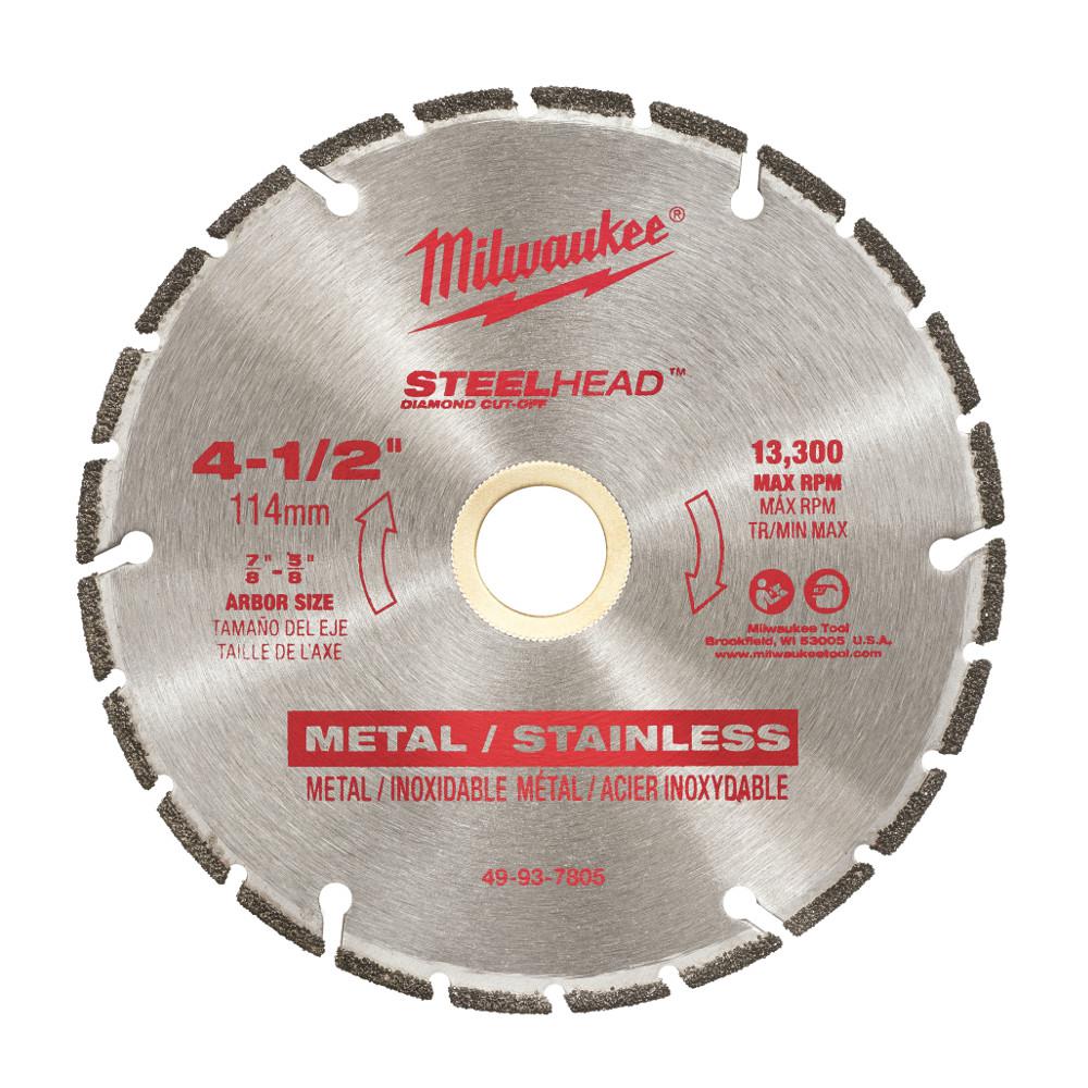 Milwaukee 4 1 2 In Steel Head Diamond Cut Off Blade 49 93 7805 Milwaukee 4 1 2 In Steel Head Diamond Cut Off Blade