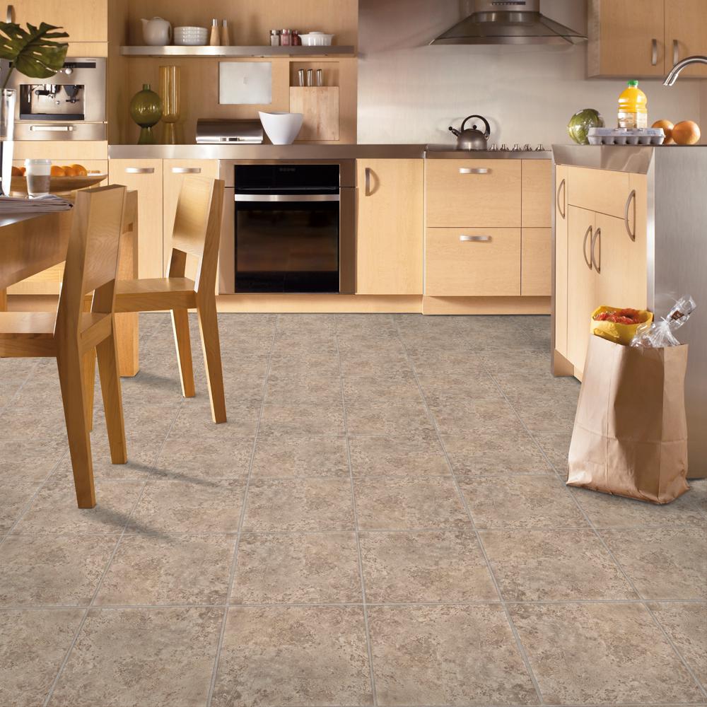 Armstrong Ridgedale Sand 12 In X 12 In Residential Peel And Stick Vinyl Tile Flooring 45 Sq Ft Case 25300011 The Home Depot