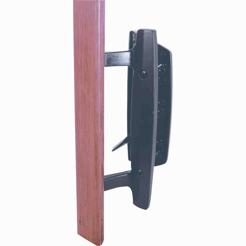 PrimeLine Surface Mounted Sliding Glass Door Handle with Clamp Type Latch, BlackC 1006 The