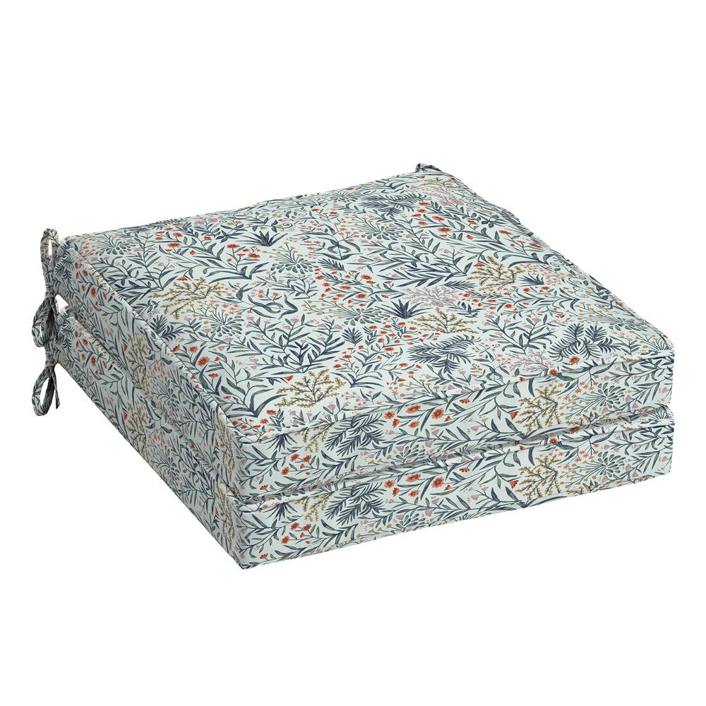 ARDEN SELECTIONS Pistachio Botanical Square Outdoor Welted Dining Seat