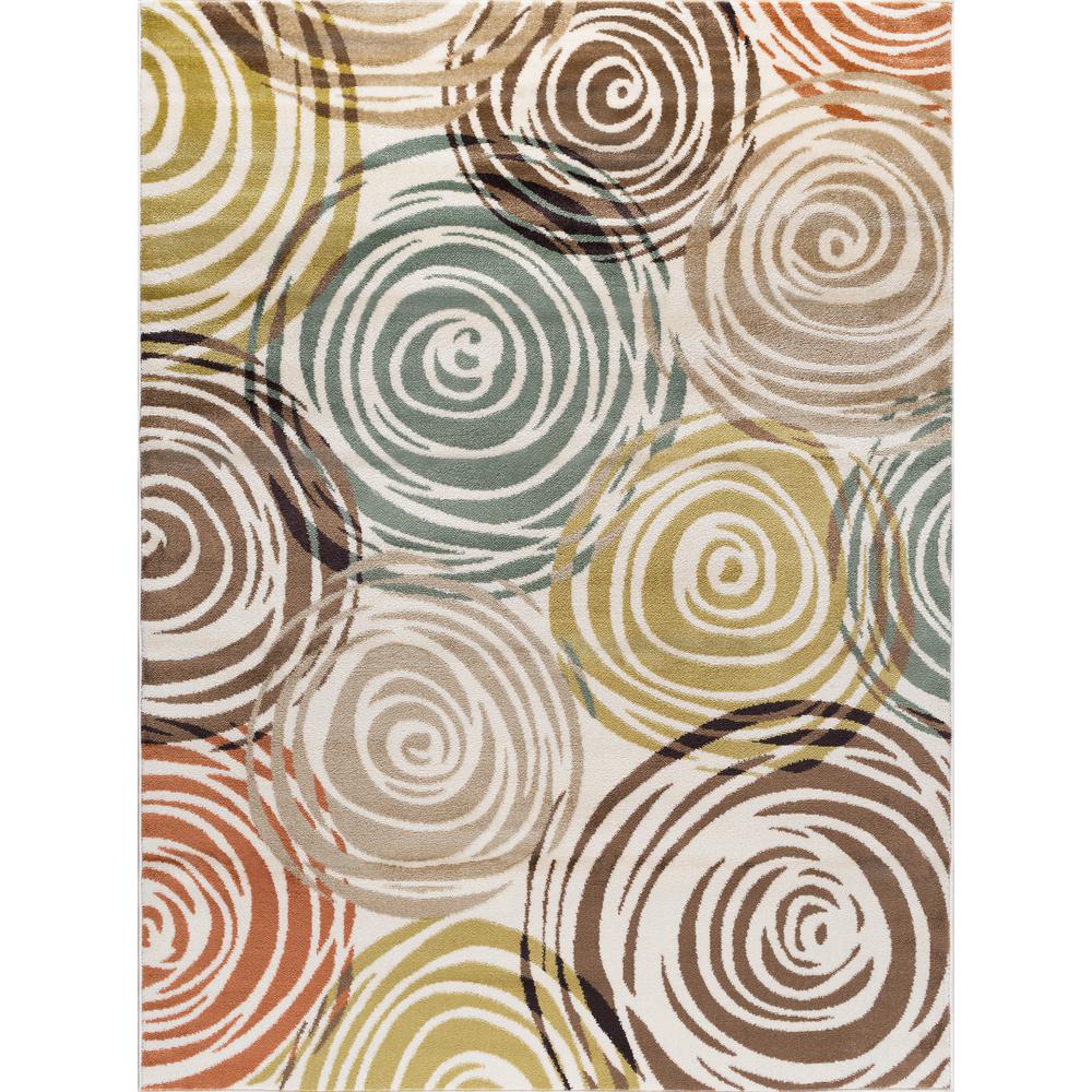 Tayse Rugs Deco Ivory 5 Ft X 7 Contemporary Area Rug