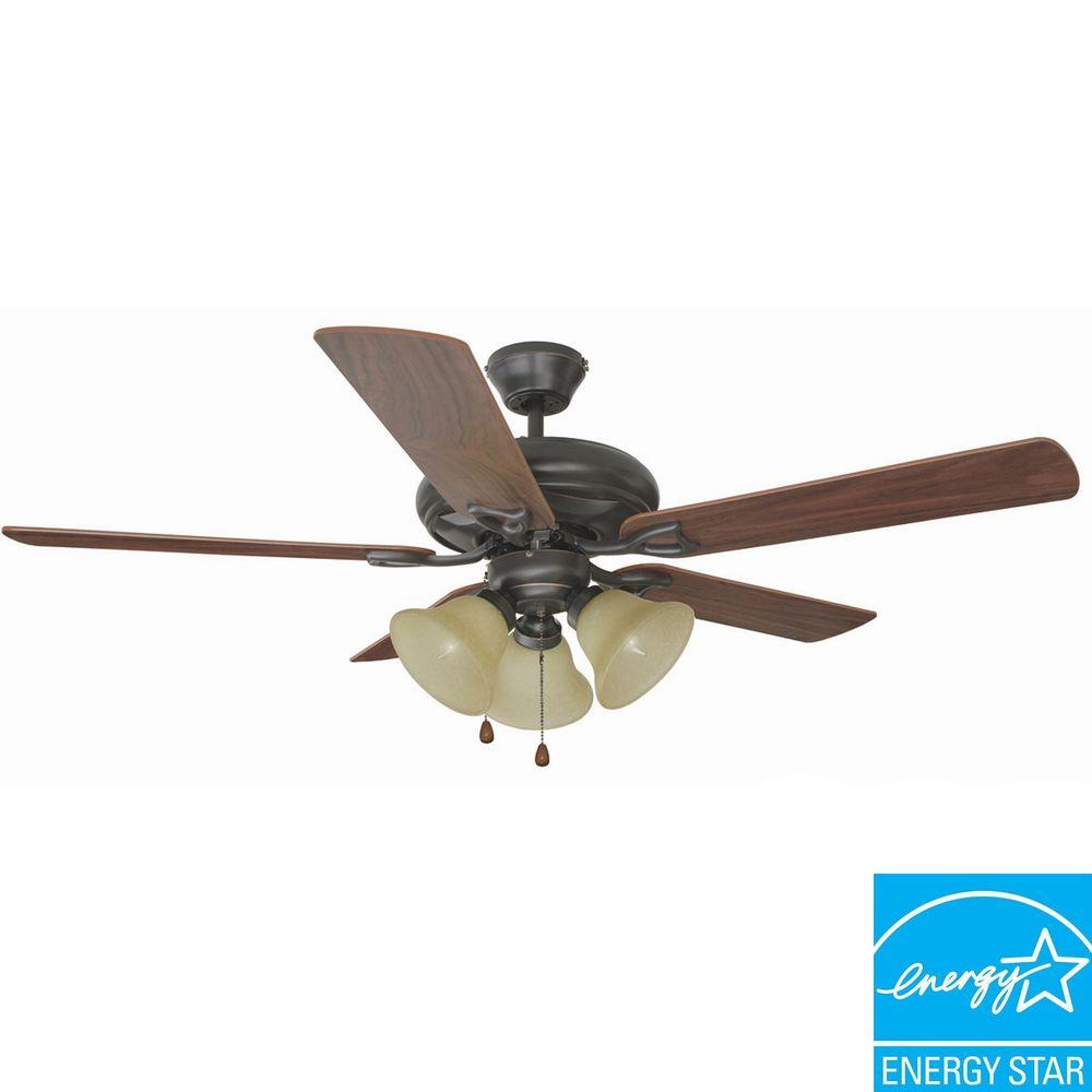 Design House Bristol 52 In 3 Light Oil Rubbed Bronze Ceiling Fan   Oil Rubbed Bronze Design House Ceiling Fans 153791 64 1000 