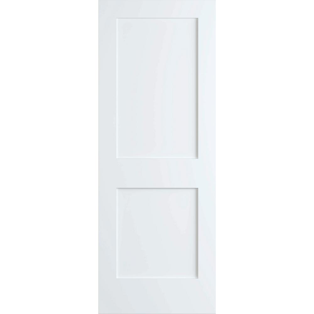 30 In X 80 In White 2 Panel Shaker Solid Core Pine Interior Door Slab