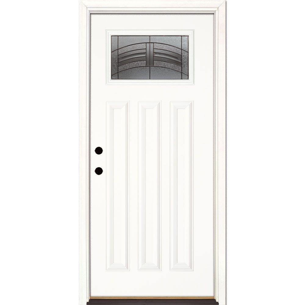 Feather River Doors 37 5 In X 81 625 Rochester Patina Craftsman Feather River Doors 37 5 In X 81 625 Rochester Patina Craftsman Unfinished Smooth Right Hand Inswing Fiberglass Prehung Front Door