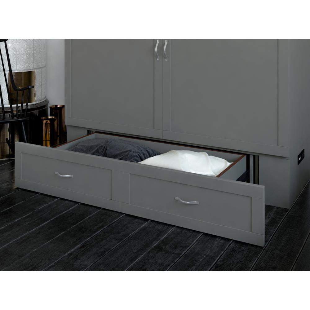 Atlantic Furniture Hamilton Murphy Bed Chest Queen Grey With