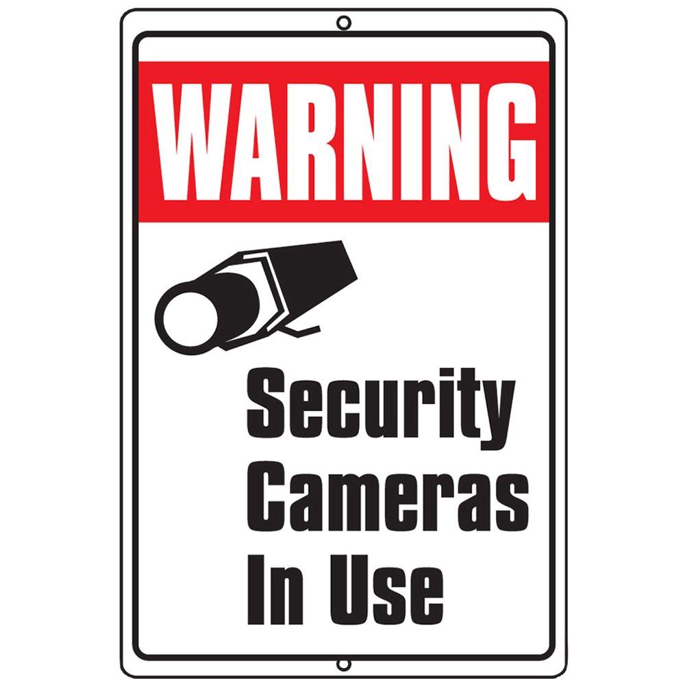 Hillman 18 in. x 12 in. Aluminum Warning Security Cameras Sign843489