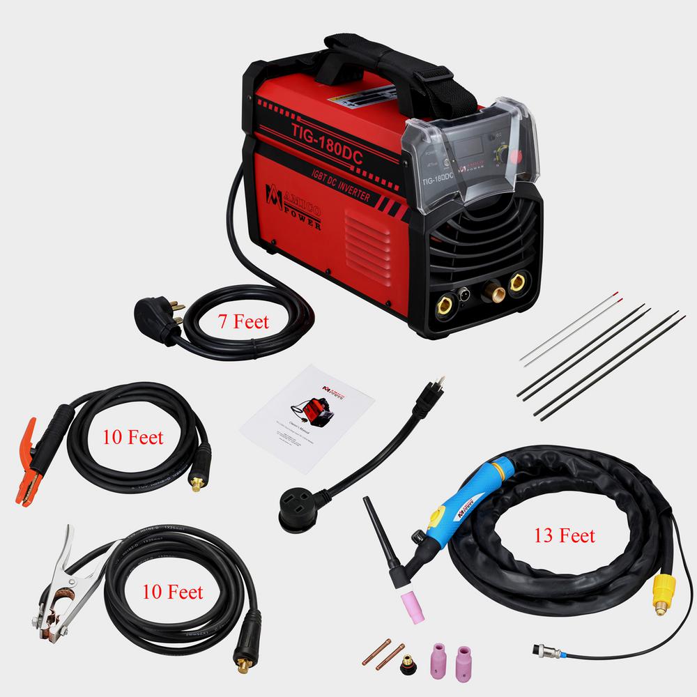 AMICO POWER Amico 180 Amp TIG Torch arc Stick DC Inverter Welder 110/