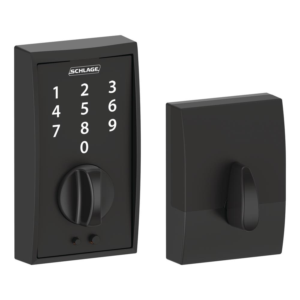 Schlage Century Matte Black Touch Electronic DeadboltBE375 CEN 622