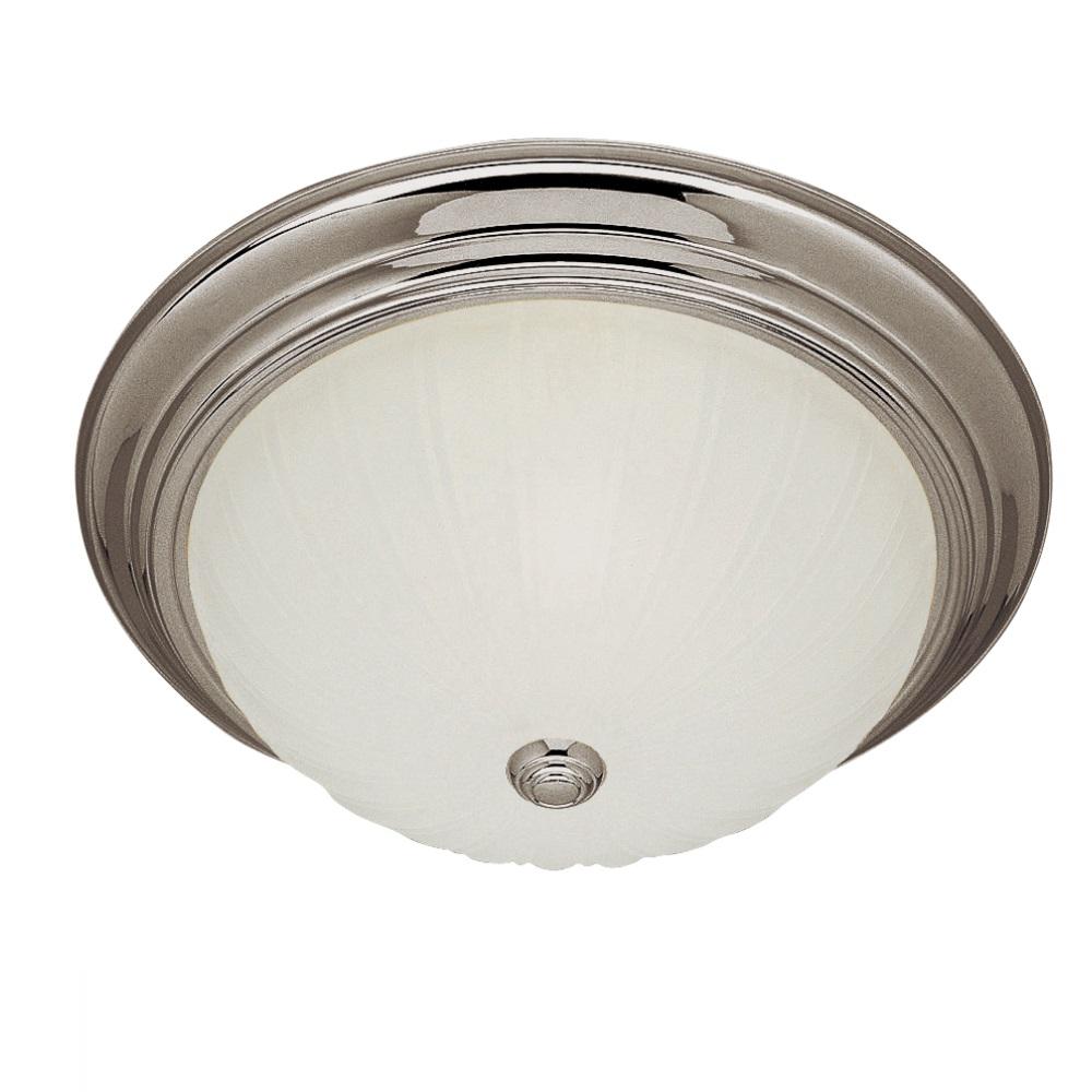 UPC 736916599535 product image for Bel Air Lighting Breakwater 11 in. 2-Light Brushed Nickel CFL Flush Mount with F | upcitemdb.com