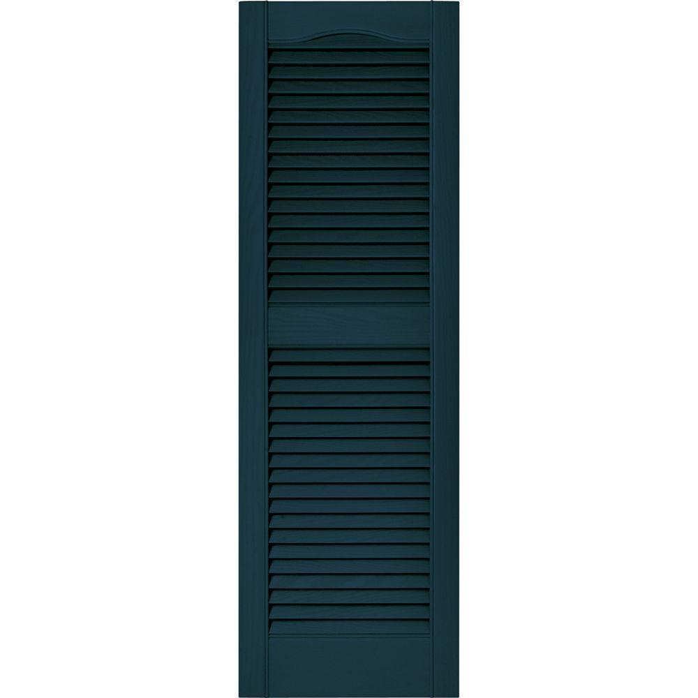 Builders Edge 15 in. x 48 in. Louvered Vinyl Exterior