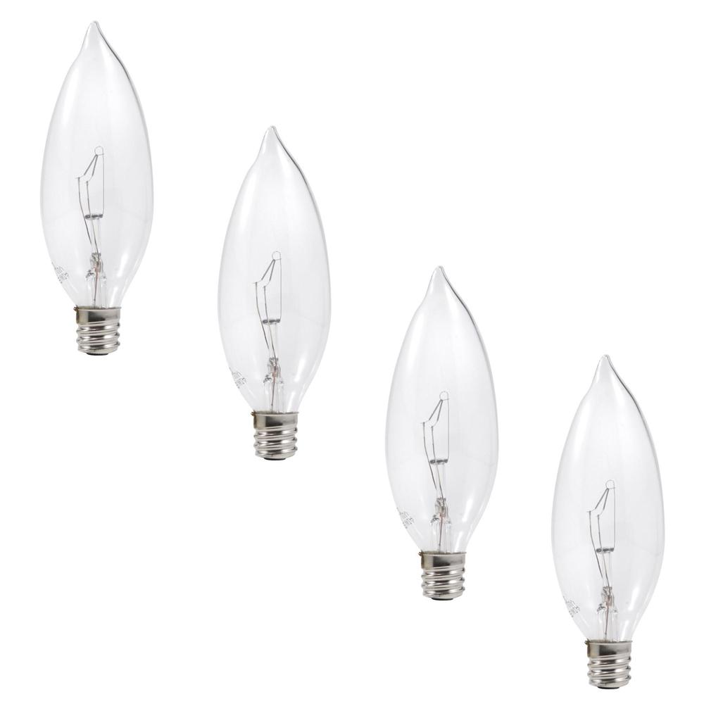 Sylvania 60Watt Double Life B10 Incandescent Light Bulb (4Pack)10540 The Home Depot