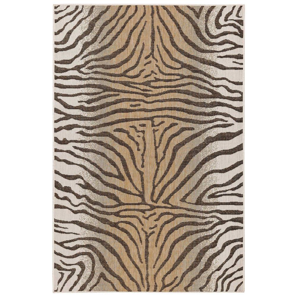 Liora Manne Carmel Zebra Sand 4 Ft 10 In X 7 6 Indoor Outdoor Area Rug