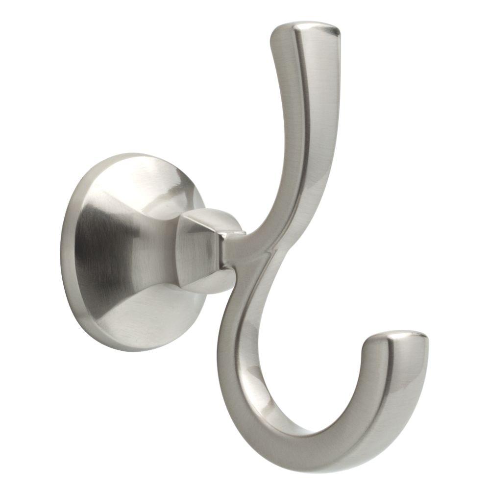 Delta Mandara Double Towel Hook In Brushed Nickel 76235 Bn The Home Depot