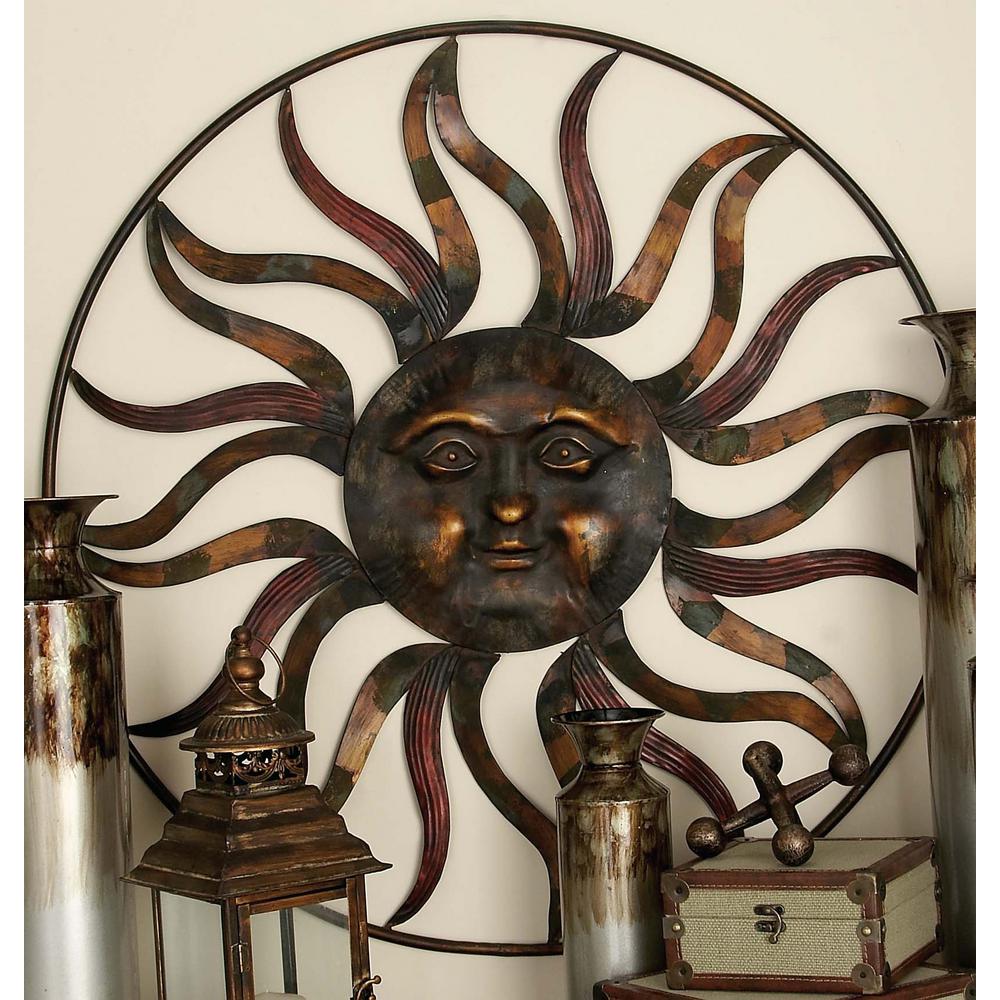 36 In Global Inspired Bronze Finish Celestial Sun Iron Wall Decor 36 In Global Inspired Bronze Finish Celestial Sun Iron Wall Decor