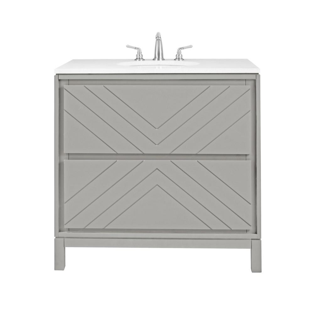 Stufurhome Rochester 36 in. Grey Single Sink Bathroom Vanity with