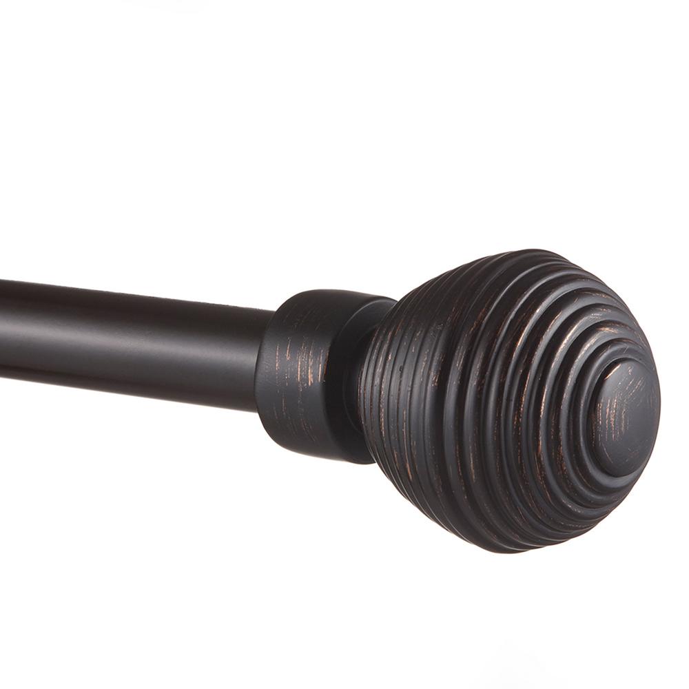 66 In 120 In Adjustable Length 1 In Dia Single Curtain Rod Kit