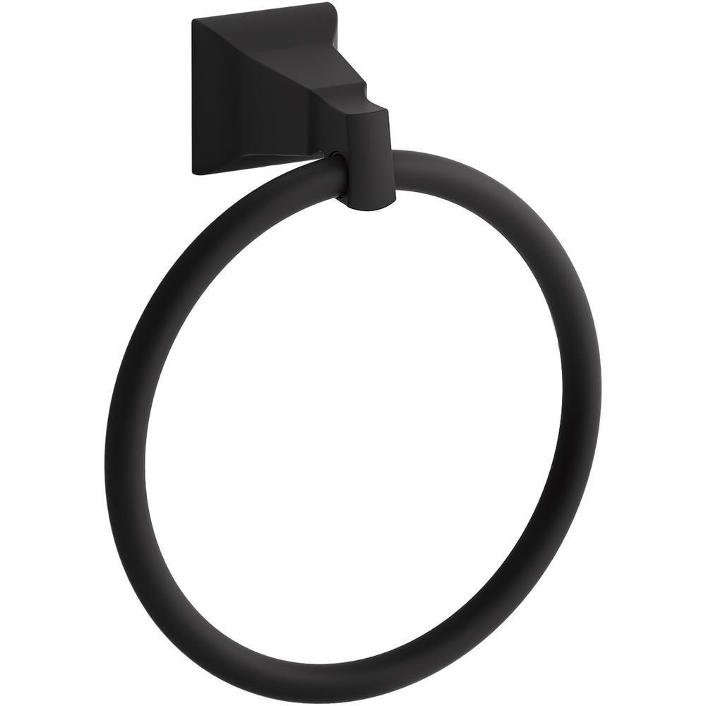 KOHLER Kallan Towel Ring in Matte Black-K-R22083-BL - The Home Depot