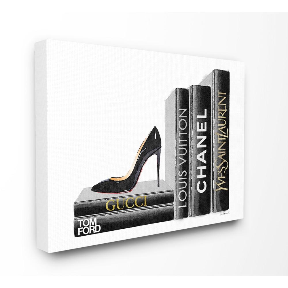 Stupell Industries 30 In X 40 In High Fashion Black Book Shelf With Stilettos Heel By Artist Amanda Greenwood Canvas Wall Art Agp 154 Cn 30x40 The Home Depot