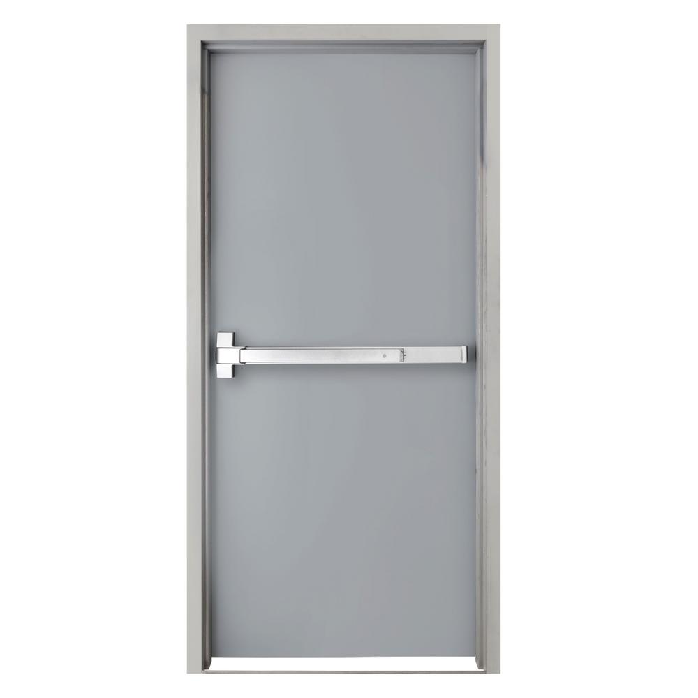Armor Door 36 In X 80 In Fire Rated Gray Right Hand Flush Steel