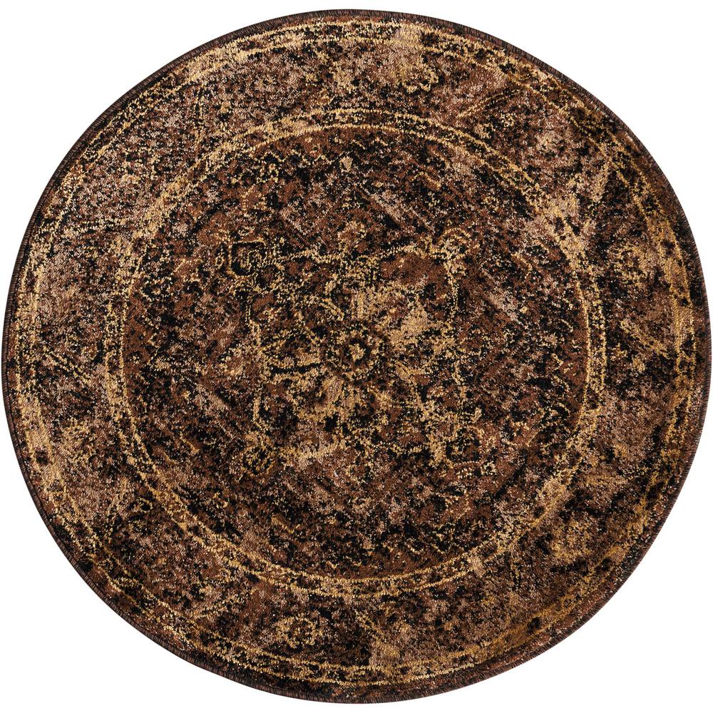 Loloi Rugs Gardenia Lifestyle Collection Brown 3 ft. Round Area Rug